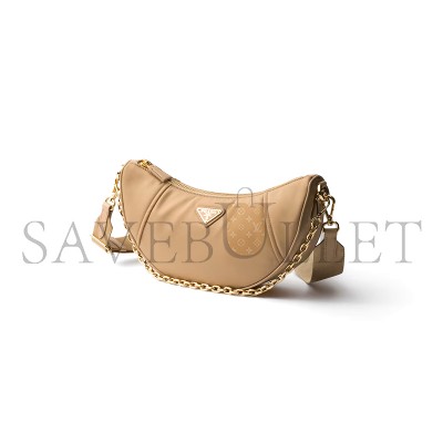 PRADA DEMI-LUNE RE-NYLON SHOULDER BAG 1BH222 (30*13.5*6cm)